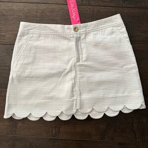 NWT Lilly Pulitzer Scallop White Skort